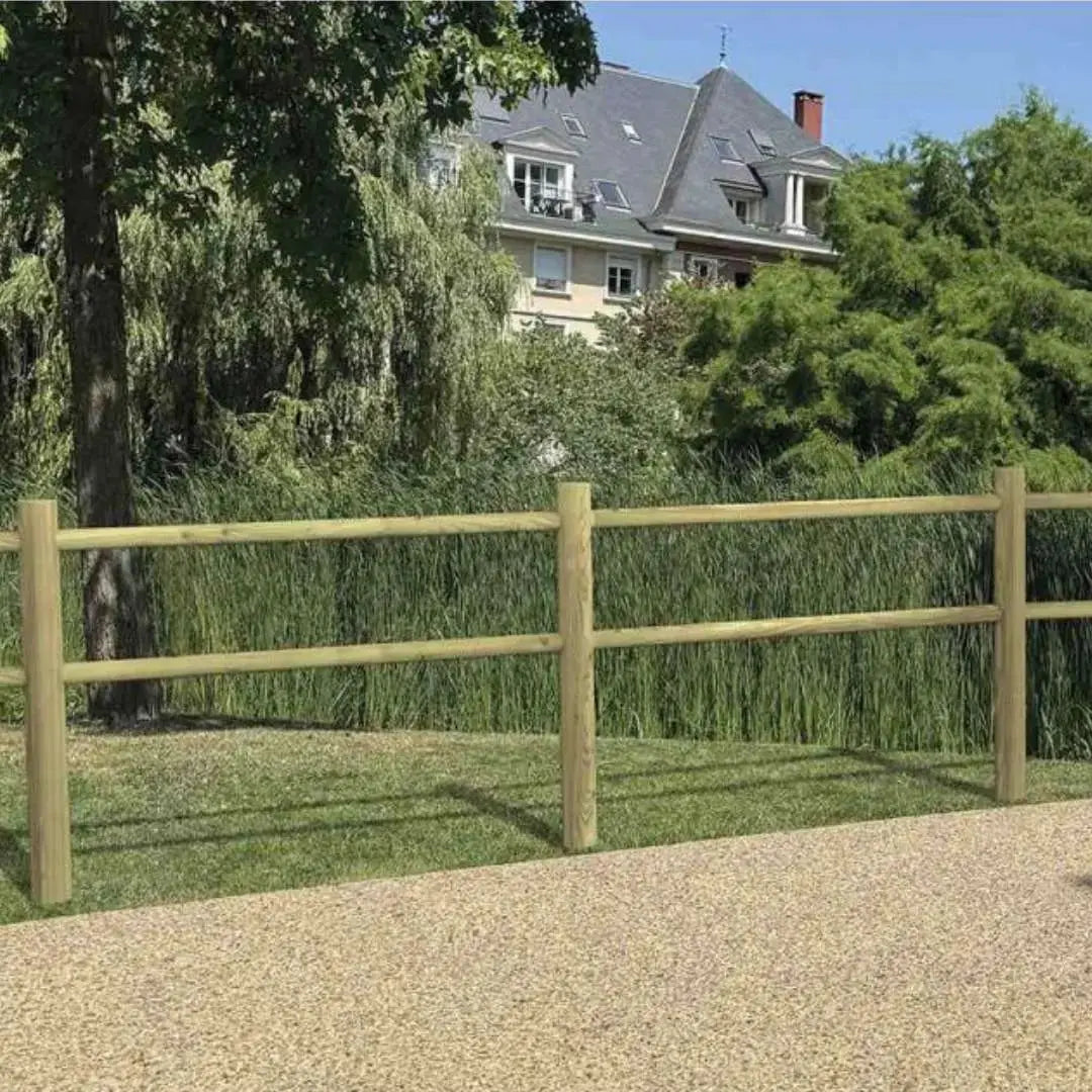 Clôture rondin en bois – Barrière extérieure - France Collectivités
