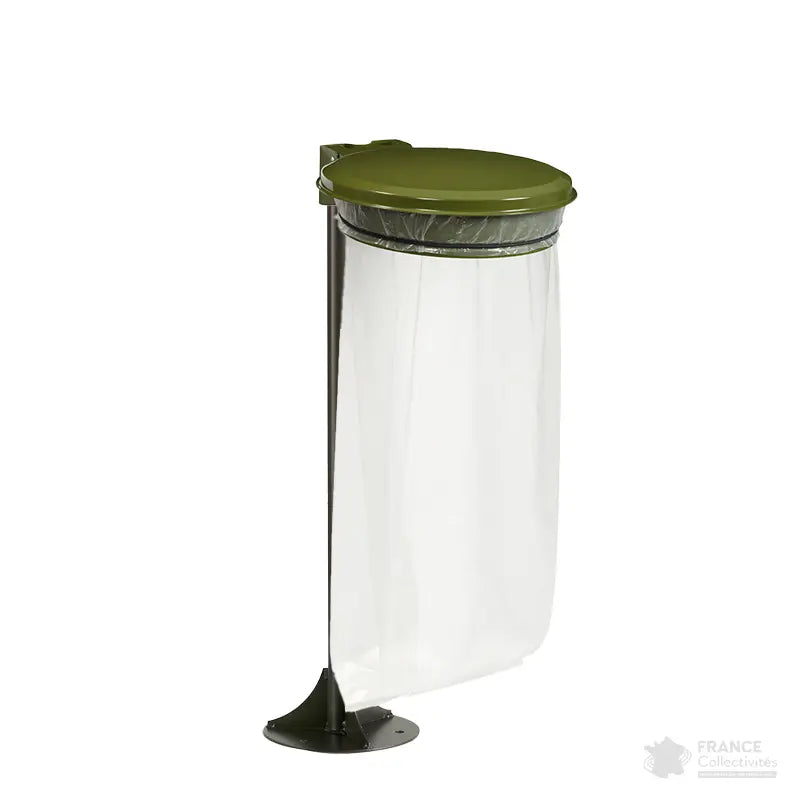 Support sac avec couvercle Collecmur sur poteau