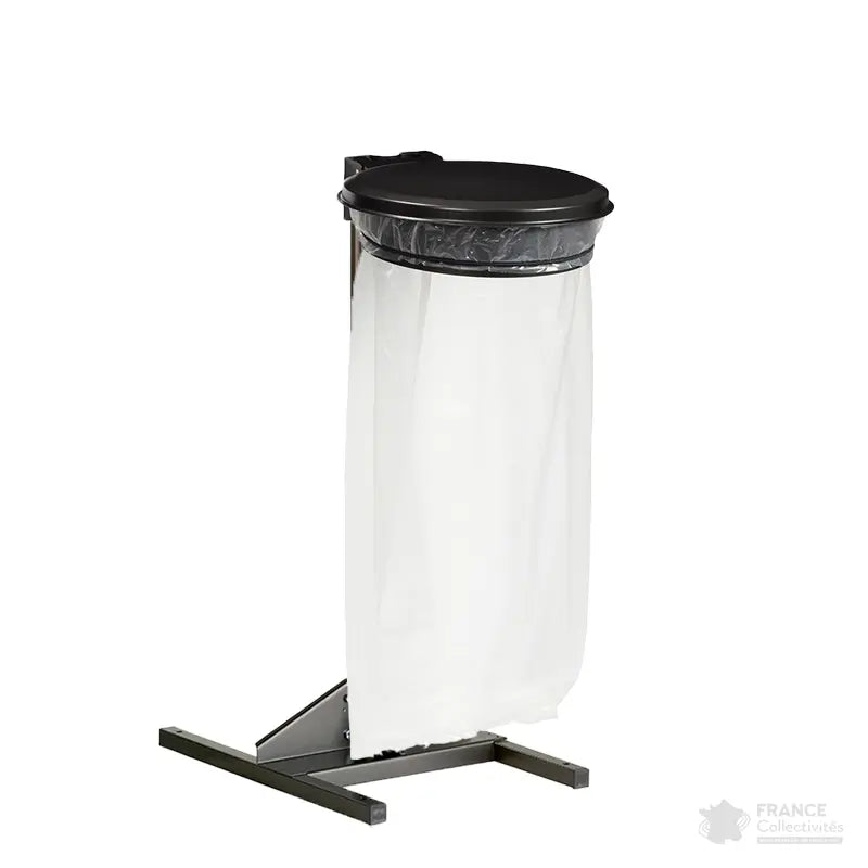 Support sac avec couvercle Collecmur sur poteau