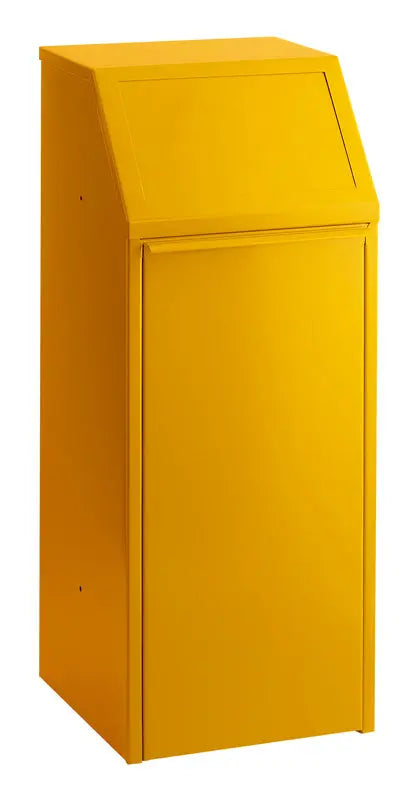 Collecteur de tri 70 L en acier jaune, ouverture push en façade – France Collectivités