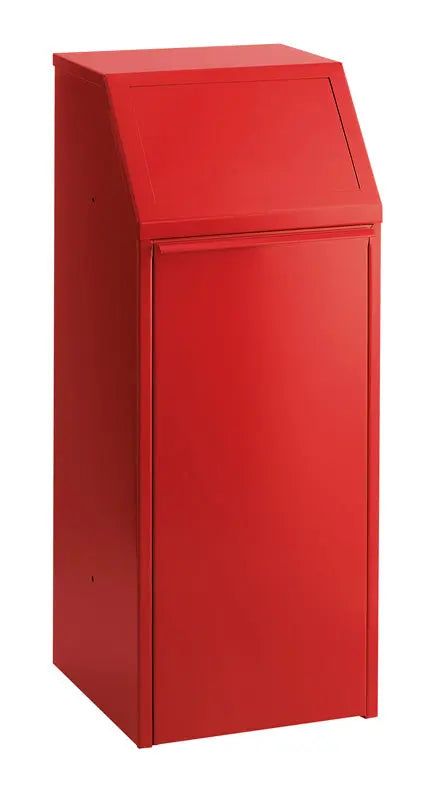 Collecteur de tri 70 L rouge en acier, usage intensif en intérieur – France Collectivités