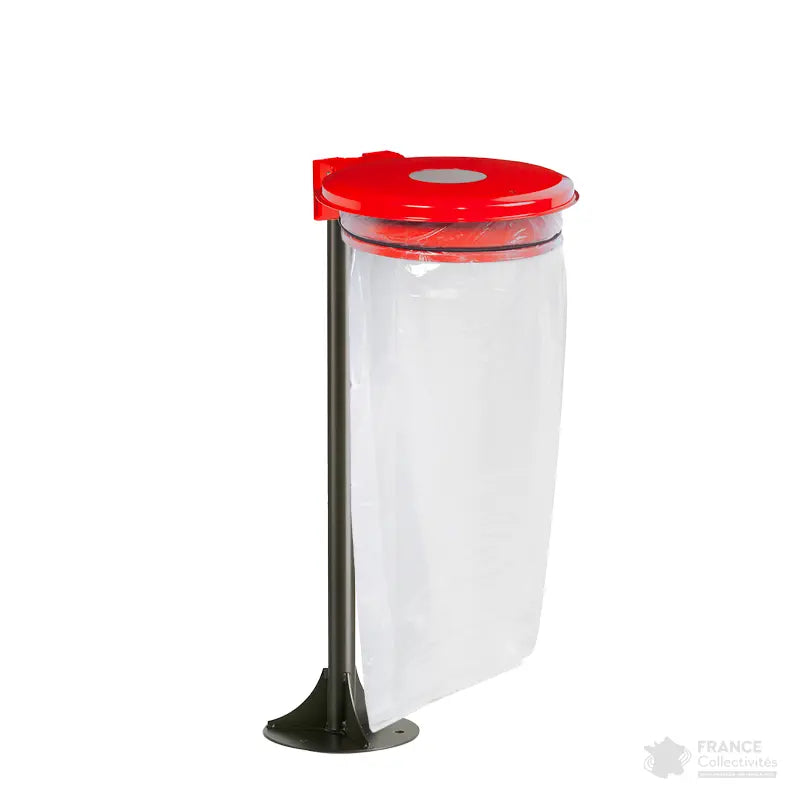 Support sac 110L avec trappe bouteille Collectrap sur poteau