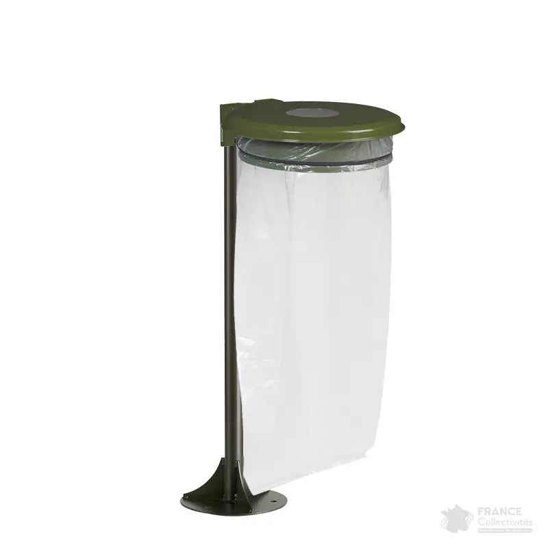 Support sac 110L avec trappe bouteille Collectrap sur poteau