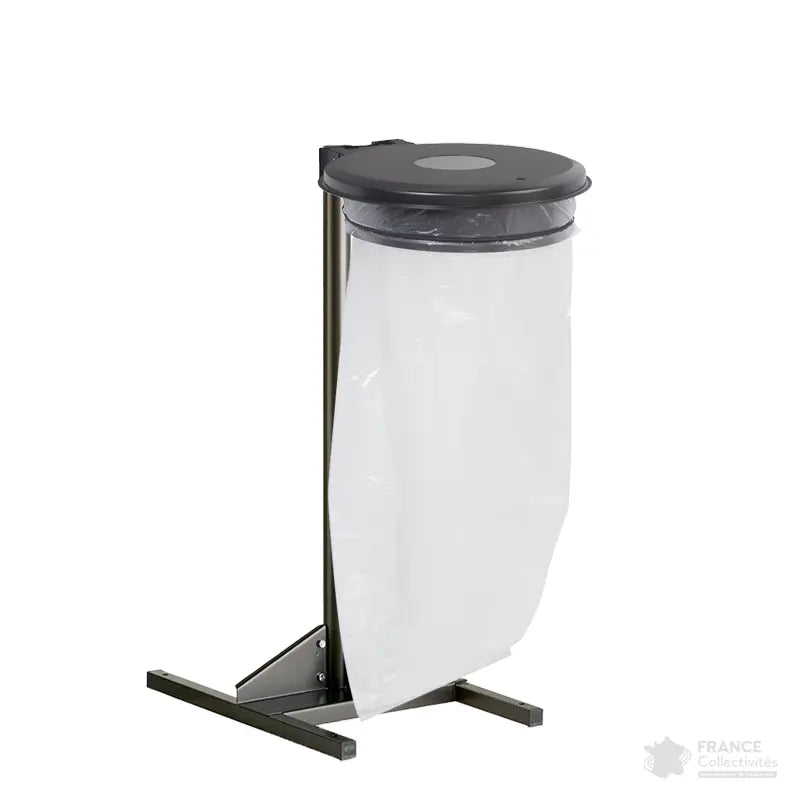 Support sac 110L avec trappe bouteille Collectrap sur poteau