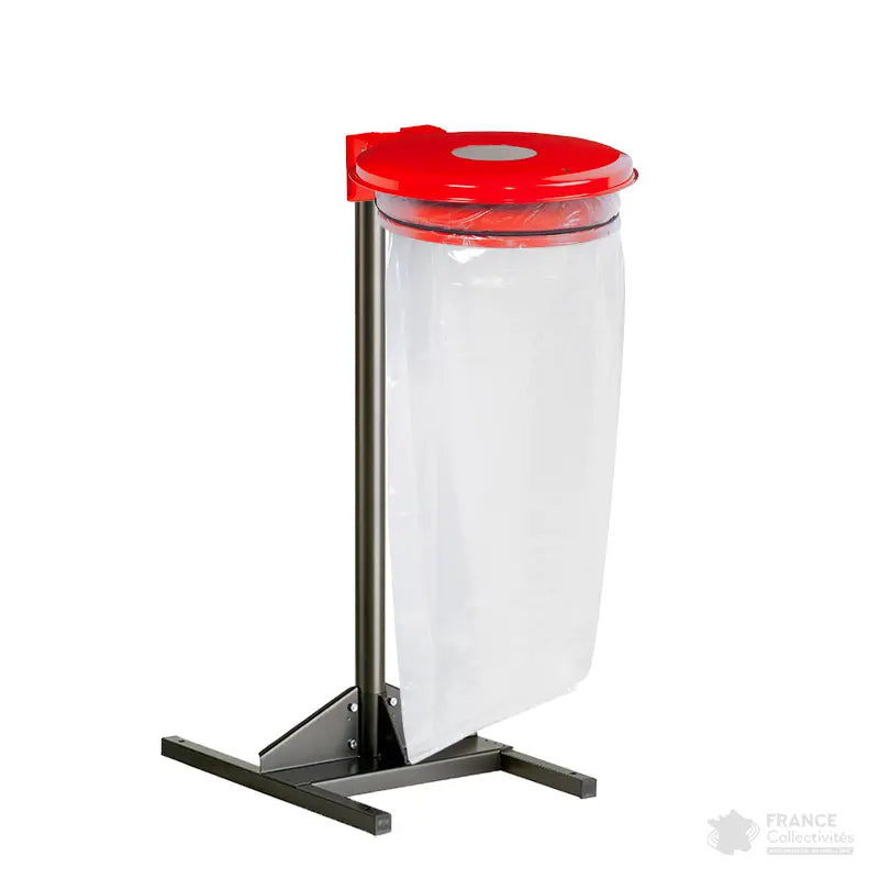 Support sac 110L avec trappe bouteille Collectrap sur poteau