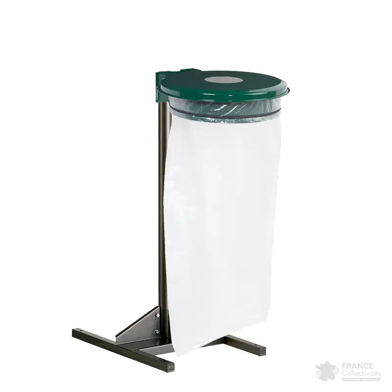 Support sac 110L avec trappe bouteille Collectrap sur poteau