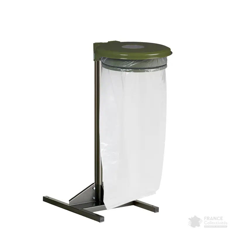 Support sac 110L avec trappe bouteille Collectrap sur poteau
