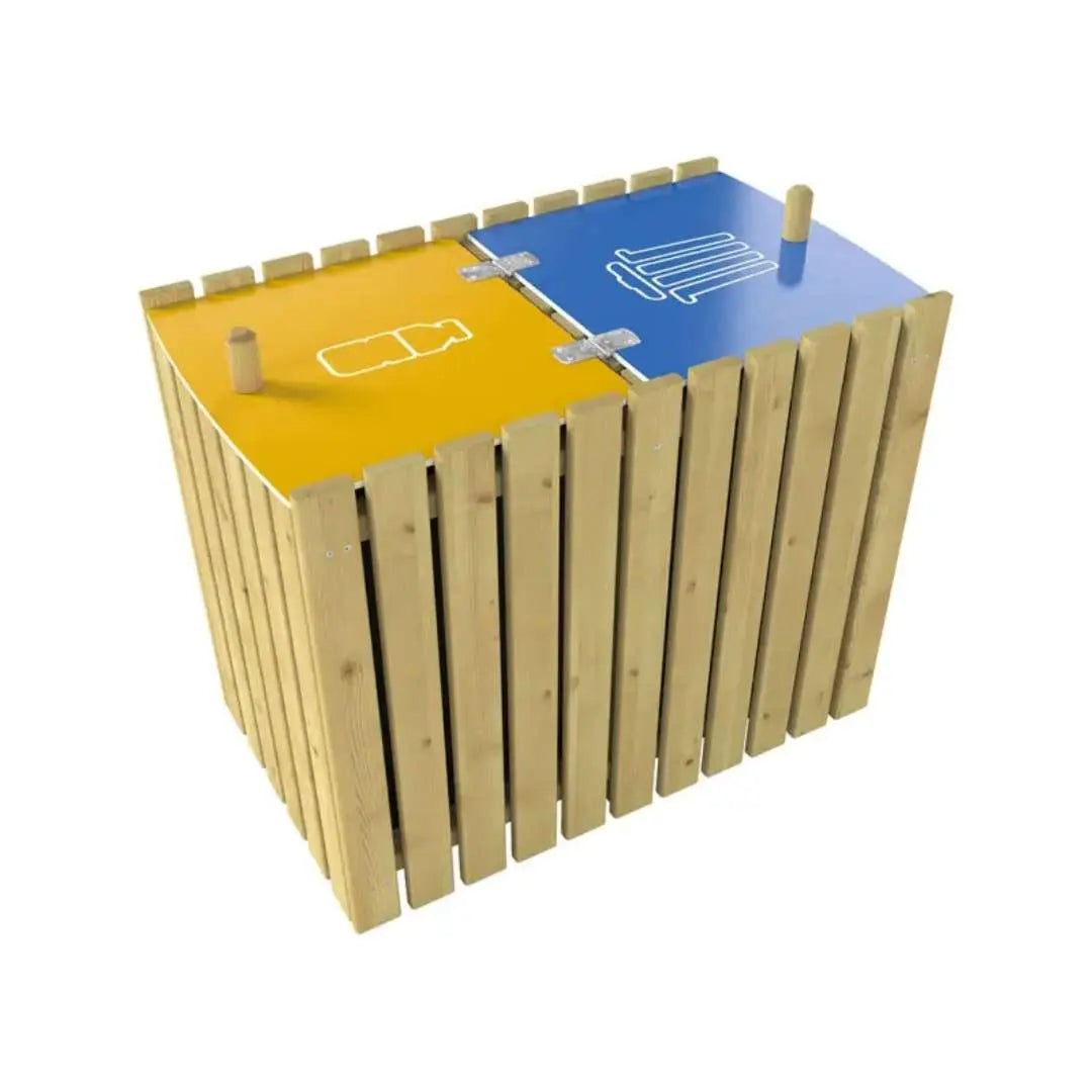 Corbeille en bois 2 flux de 100 litres Turin