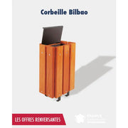 Promo corbeille bois Bilbao 30 litres - France Collectivités