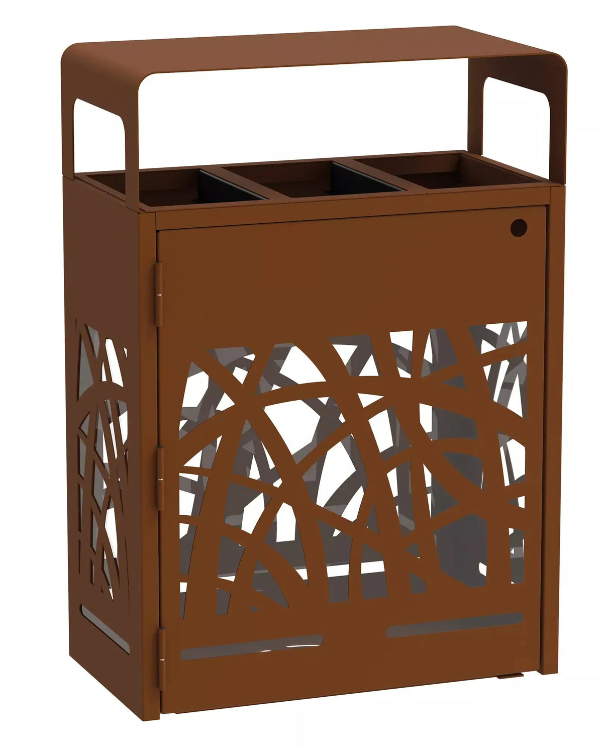 Poubelle de tri extérieure Cybel 3 x 60 L anti-nuisibles 3 flux pour collectivités et professionnels