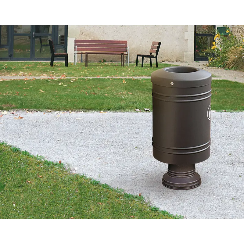 Corbeille Gascogne socle en fonte 60 litres france collectivités