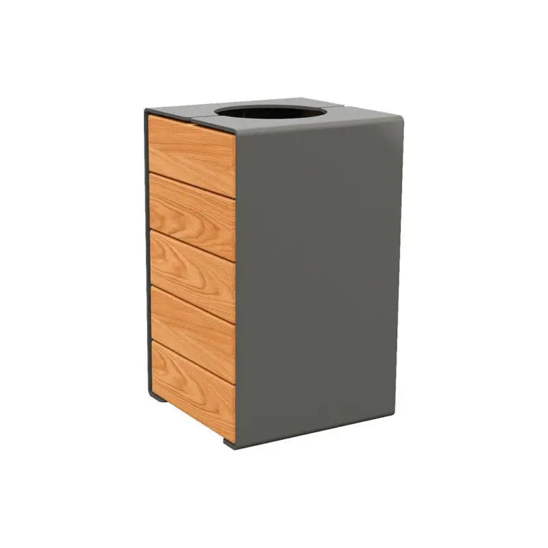 Corbeille KUB acier et bois