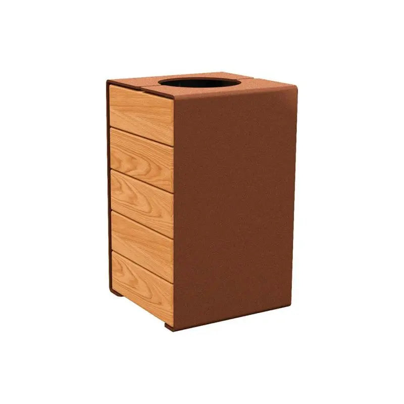 Corbeille KUB acier et bois
