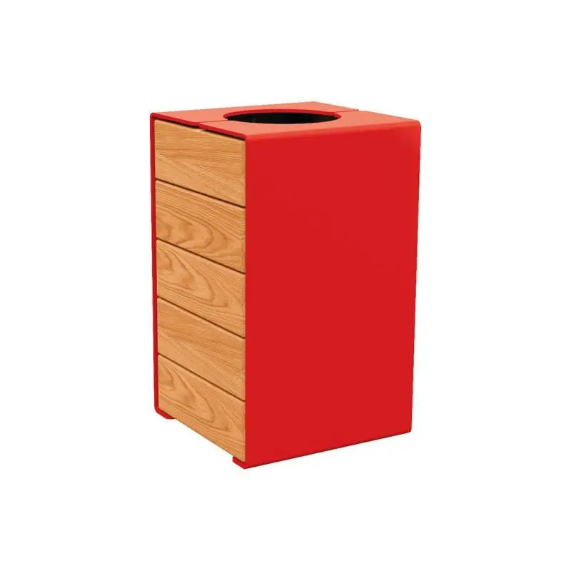 Corbeille KUB acier et bois