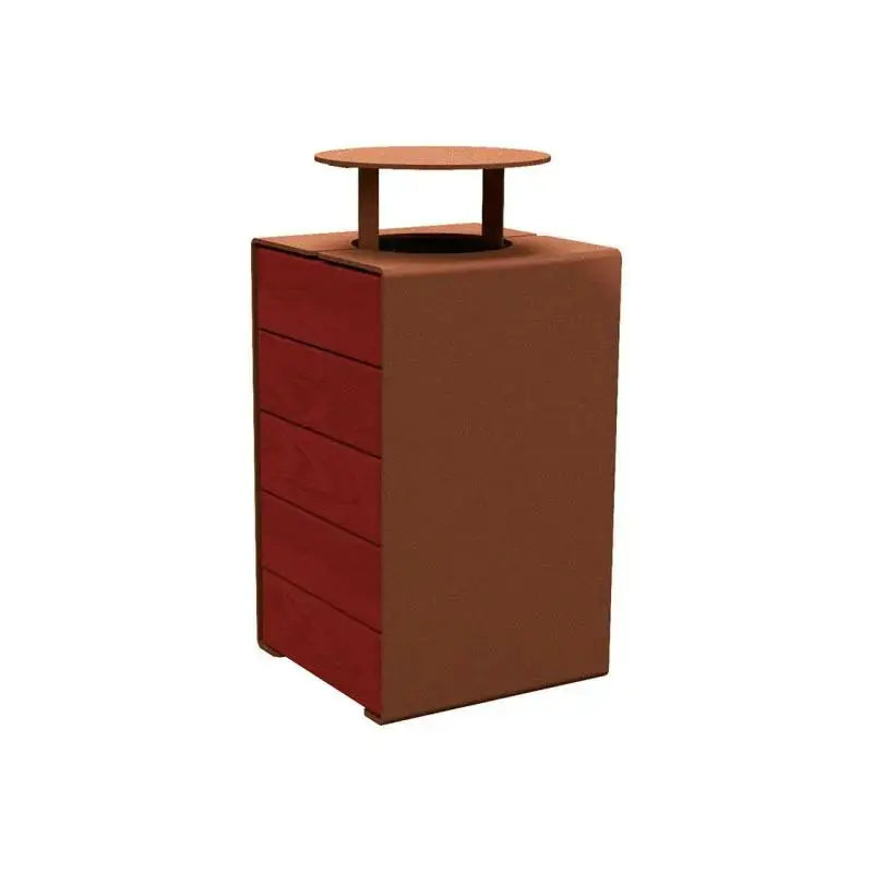 Corbeille KUB acier et bois