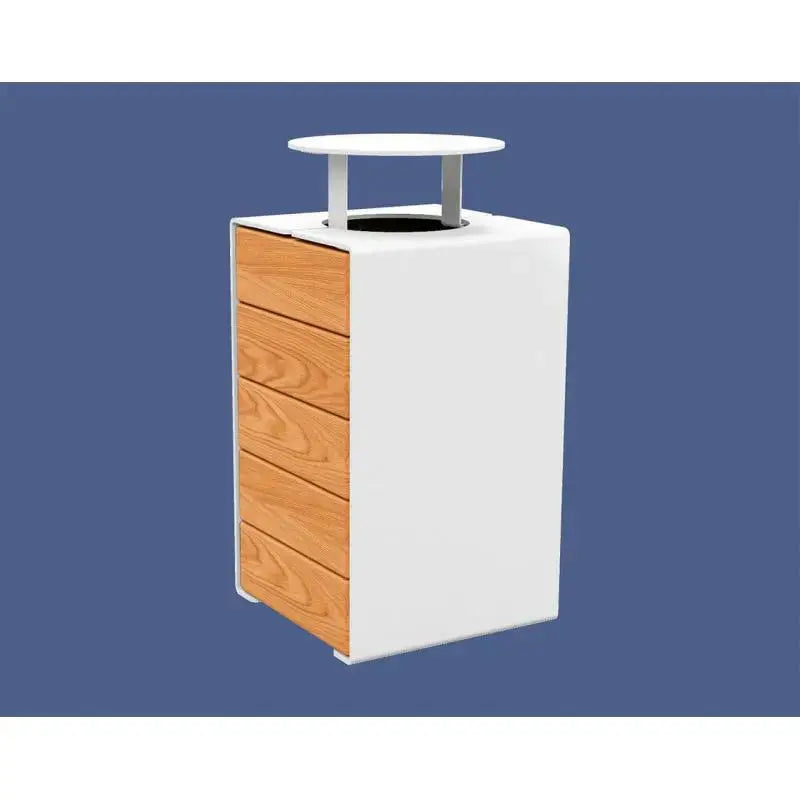 Corbeille KUB acier et bois