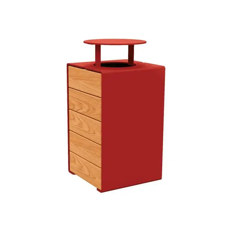 Corbeille KUB acier et bois