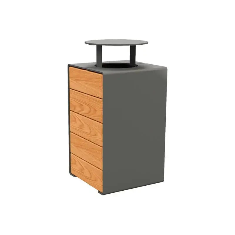 Corbeille KUB acier et bois