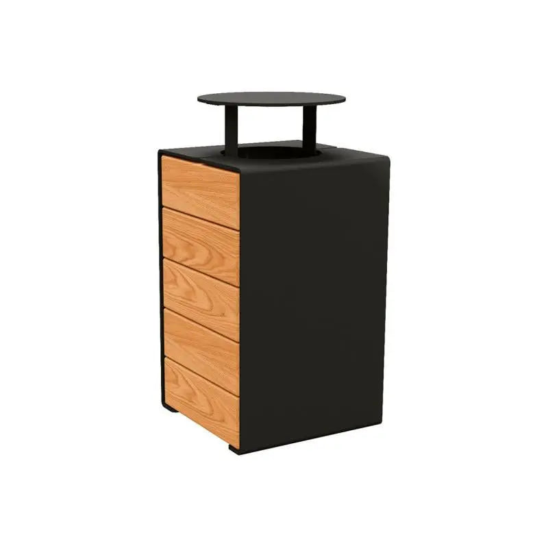 Corbeille KUB acier et bois