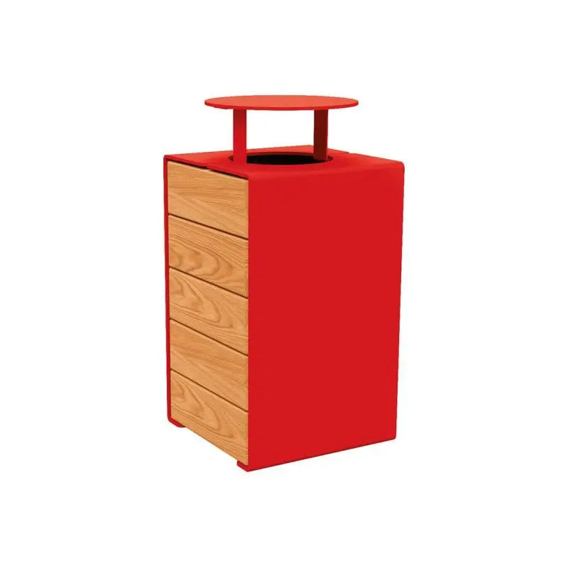 Corbeille KUB acier et bois