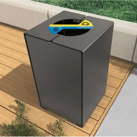 Corbeille KUB tri sélectif acier 2x60L Procity