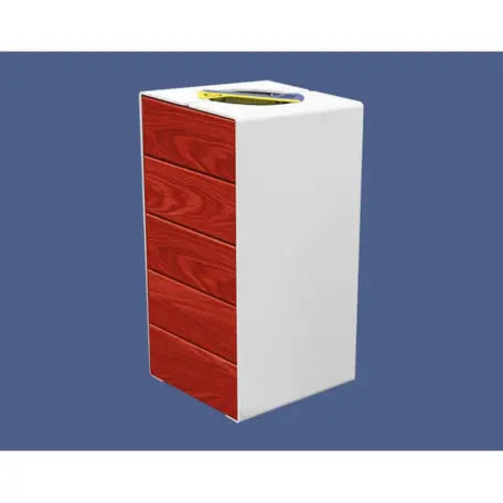 Corbeille KUB tri sélectif acier et bois