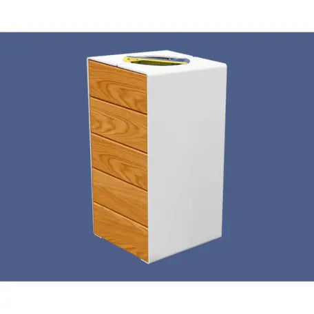 Corbeille KUB tri sélectif acier et bois
