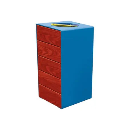 Corbeille KUB tri sélectif acier et bois
