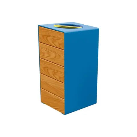 Corbeille KUB tri sélectif acier et bois