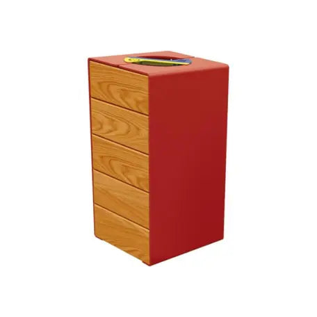 Corbeille KUB tri sélectif acier et bois