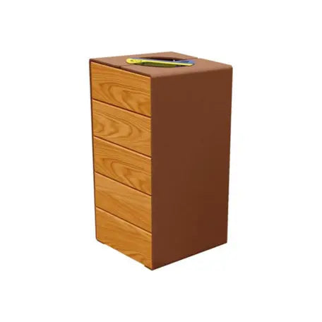 Corbeille KUB tri sélectif acier et bois