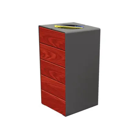 Corbeille KUB tri sélectif acier et bois