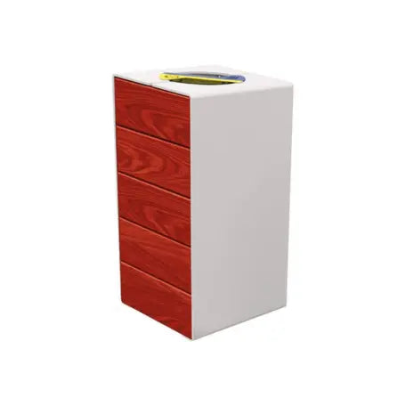 Corbeille KUB tri sélectif acier et bois