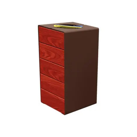 Corbeille KUB tri sélectif acier et bois