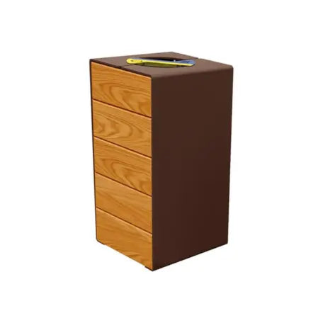 Corbeille KUB tri sélectif acier et bois