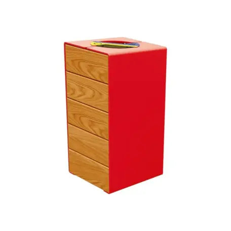 Corbeille KUB tri sélectif acier et bois