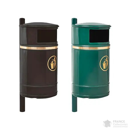 Corbeille Morvan 40L sur poteau Procity