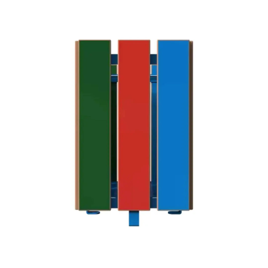 Corbeille en acier multicolores carrée 40L enfants - ODEO france collectivités
