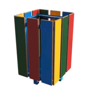 Corbeille en acier multicolores carrée 40L enfants - ODEO france collectivités