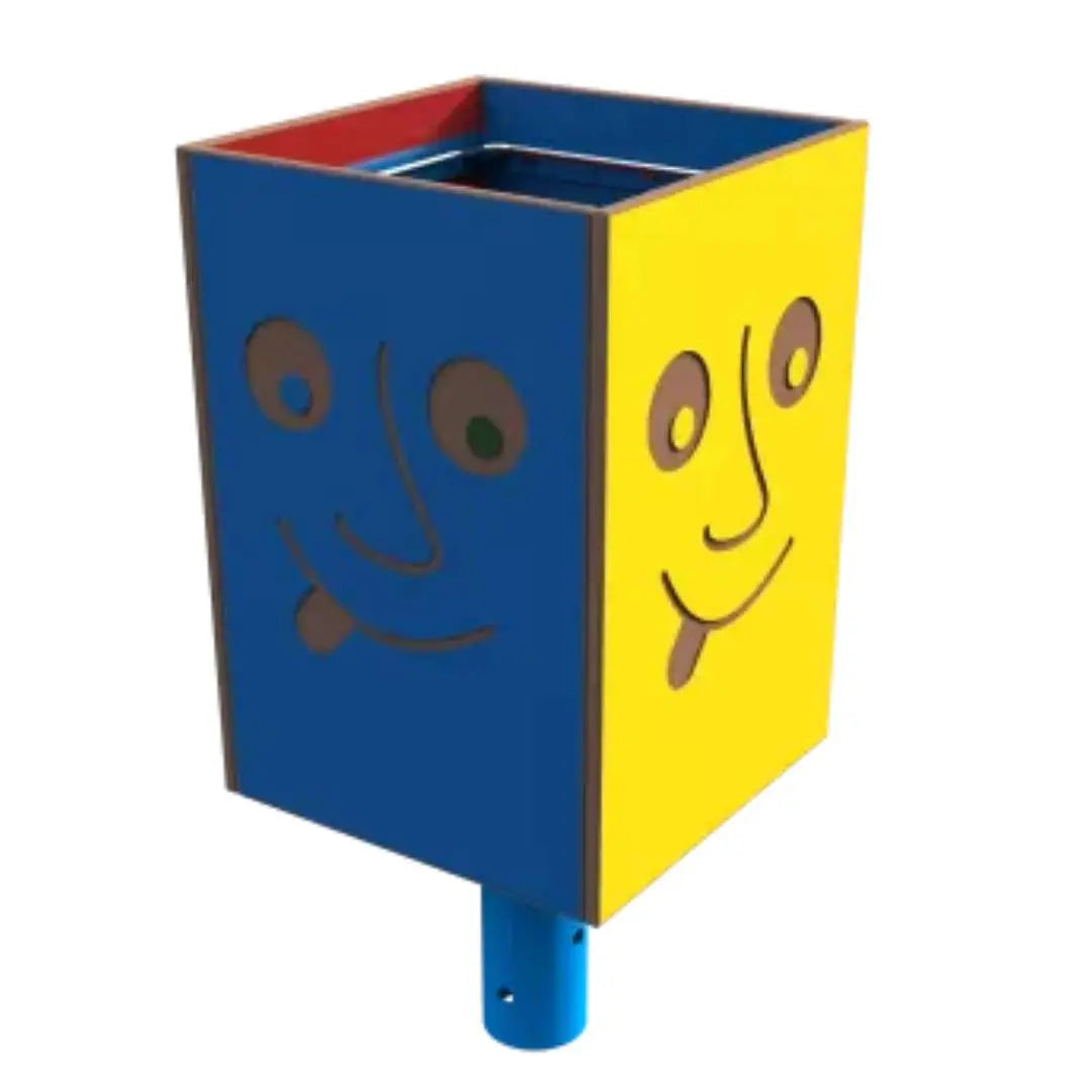 Corbeille en acier visages carrée 40L - ODEO pour enfants france collectivités