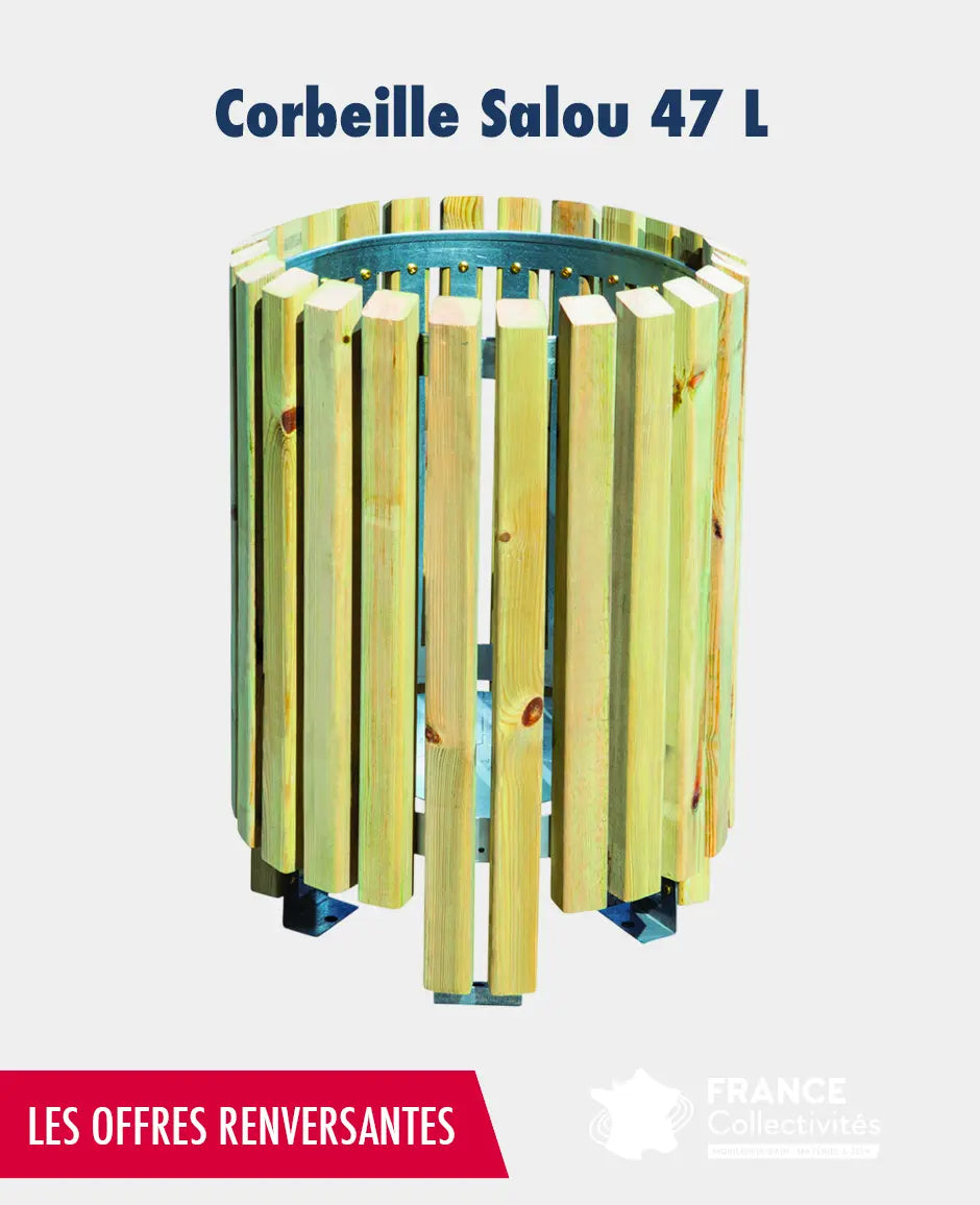 Promo corbeille Salou bois 47 L - France Collectivités
