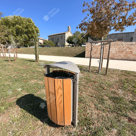 Corbeille Silaos acier et bois 50L Procity