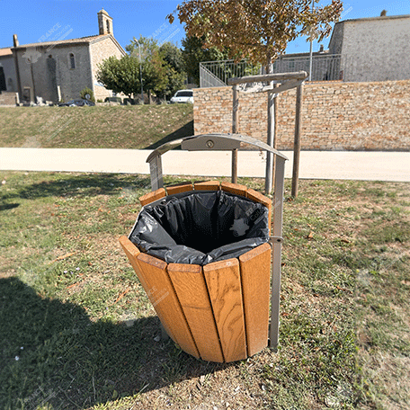 Corbeille Silaos acier et bois 50L Procity