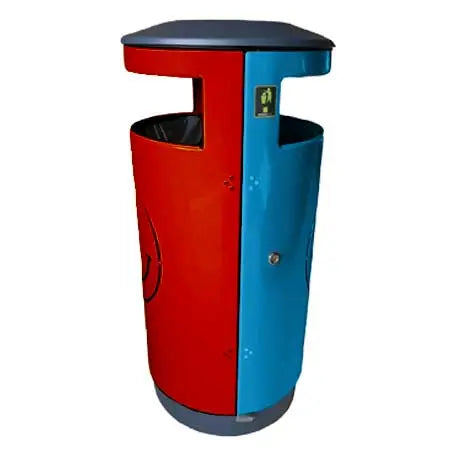 Corbeille acier Smiley Park tri sélectif 2x40L