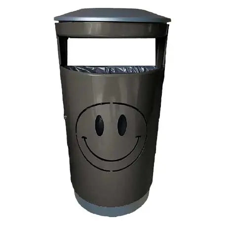Corbeille acier 80L Smiley Park