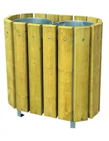 Corbeille bois Trèves double flux