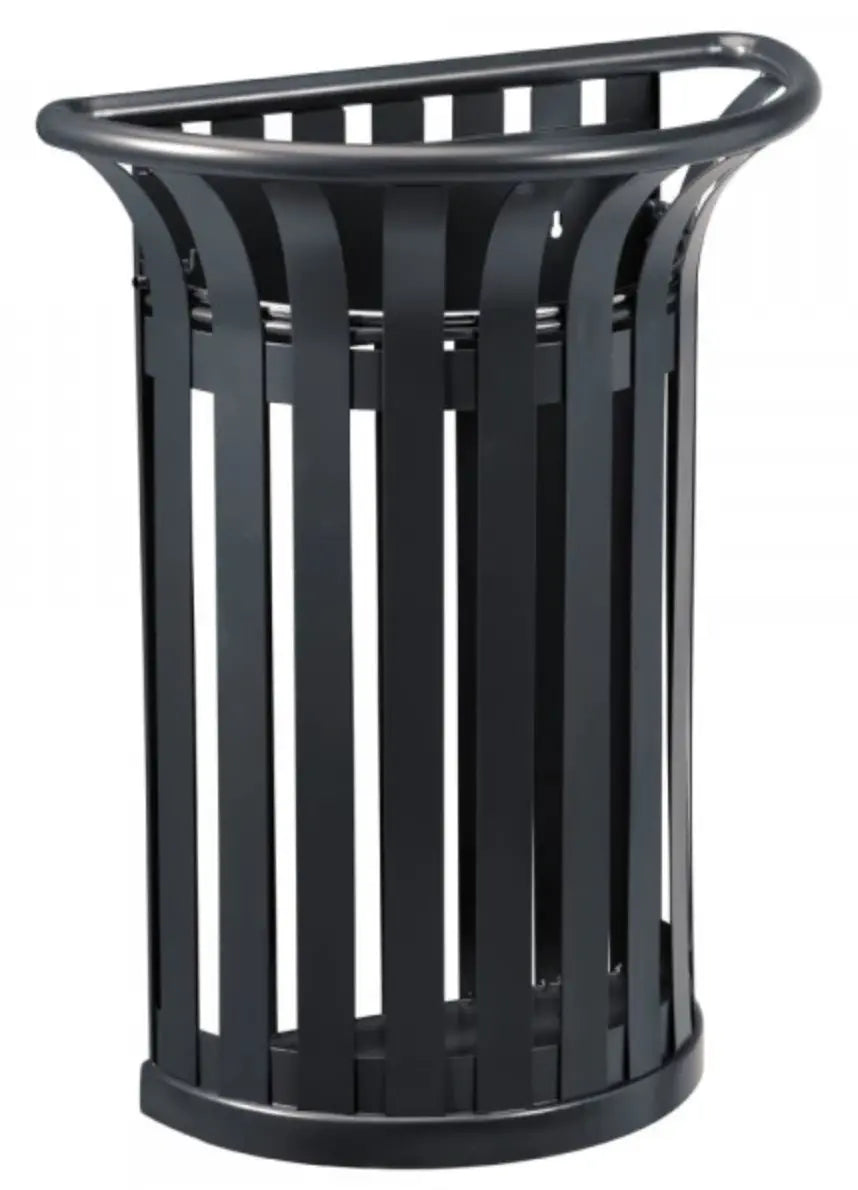 Corbeille tulipe demi ronde acier 35 litres