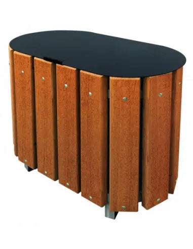Corbeille bois Vigo double flux