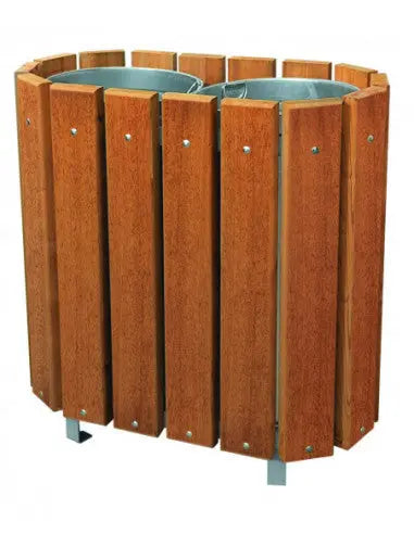 Corbeille bois Vigo double flux