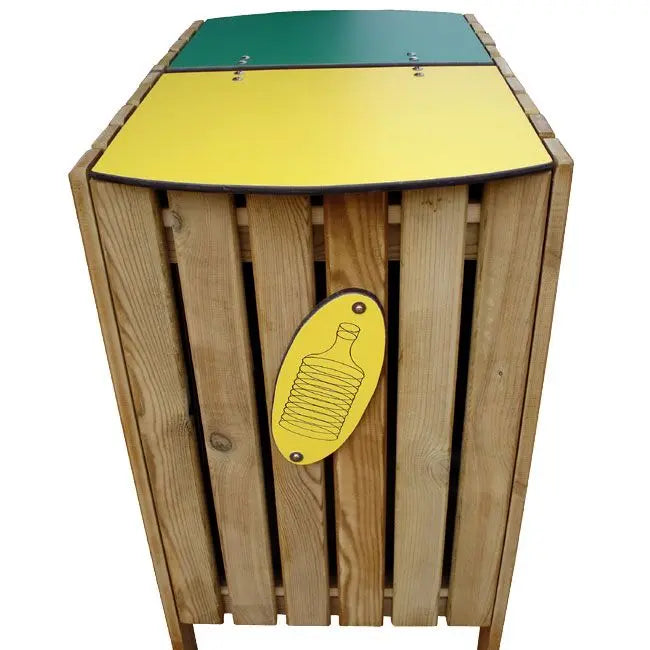 Corbeille bois eco duo 2 x 100 litres france collectivités